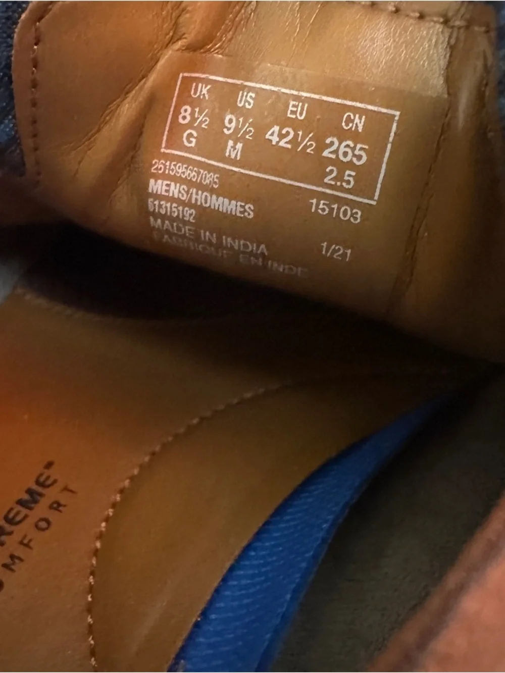 Clarks Collection Men’s Tan Leather Oxford Shoes Size 9.5 Extreme Comfort
